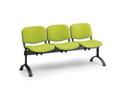 Ławka do poczekalni tapicerowana Viva Biedrax LC9370z - czarna podstawa