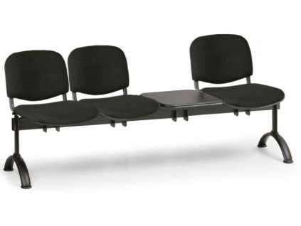 Ławka do poczekalni tapicerowana Viva Biedrax LC9371c - czarna podstawa