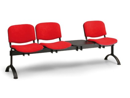 Ławka do poczekalni tapicerowana Viva Biedrax LC9371cv - czarna podstawa