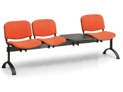 Ławka do poczekalni tapicerowana Viva Biedrax LC9371o - czarna podstawa