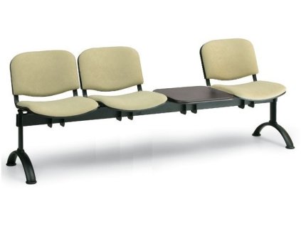 Ławka do poczekalni tapicerowana Viva Biedrax LC9371z - czarna podstawa