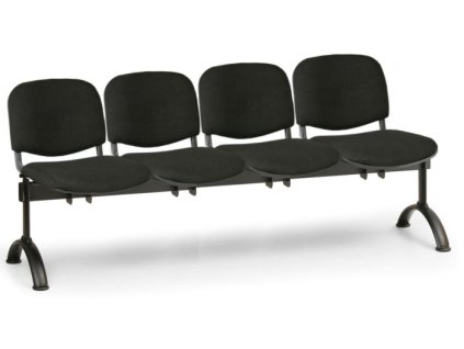 Ławka do poczekalni tapicerowana Viva Biedrax LC9372c - czarna podstawa