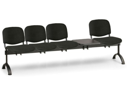 Ławka do poczekalni tapicerowana Viva Biedrax LC9373c - czarna podstawa