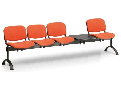 Ławka do poczekalni tapicerowana Viva Biedrax LC9373o - czarna podstawa