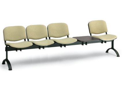 Ławka do poczekalni tapicerowana Viva Biedrax LC9373z - czarna podstawa