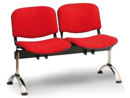 Ławka do poczekalni tapicerowana Viva Biedrax LC9374cv - chromowana podstawa