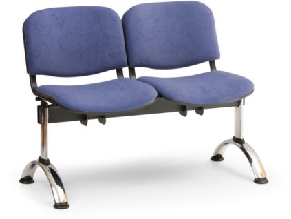 Ławka do poczekalni tapicerowana Viva Biedrax LC9374m - chromowana podstawa