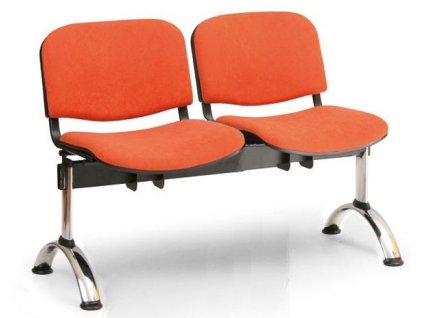 Ławka do poczekalni tapicerowana Viva Biedrax LC9374o - chromowana podstawa
