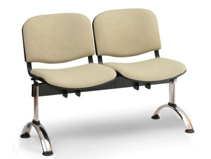 Ławka do poczekalni tapicerowana Viva Biedrax LC9374z - chromowana podstawa