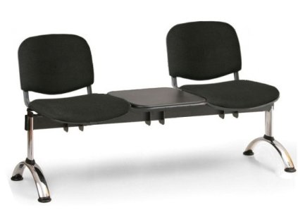 Ławka do poczekalni tapicerowana Viva Biedrax LC9375c - chromowana podstawa