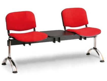 Ławka do poczekalni tapicerowana Viva Biedrax LC9375cv - chromowana podstawa