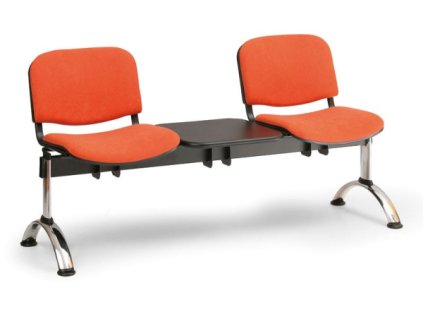 Ławka do poczekalni tapicerowana Viva Biedrax LC9375o - chromowana podstawa