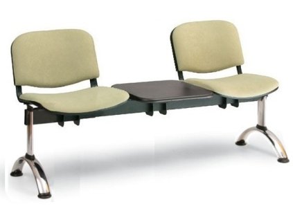 Ławka do poczekalni tapicerowana Viva Biedrax LC9375z - chromowana podstawa