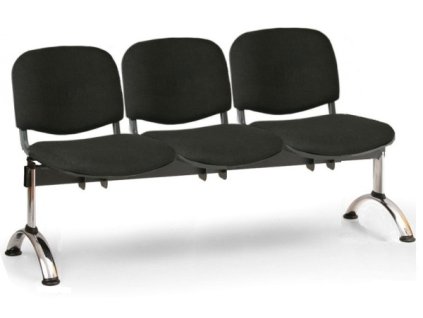 Ławka do poczekalni tapicerowana Viva Biedrax LC9376c - chromowana podstawa