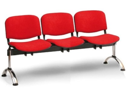 Ławka do poczekalni tapicerowana Viva Biedrax LC9376cv - chromowana podstawa