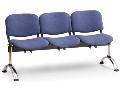 Ławka do poczekalni tapicerowana Viva Biedrax LC9376m - chromowana podstawa