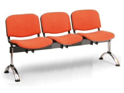 Ławka do poczekalni tapicerowana Viva Biedrax LC9376o - chromowana podstawa