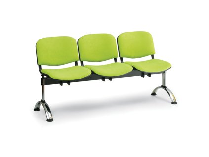 Ławka do poczekalni tapicerowana Viva Biedrax LC9376z - chromowana podstawa