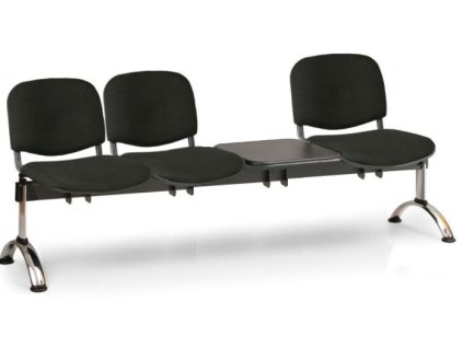 Ławka do poczekalni tapicerowana Viva Biedrax LC9377c - chromowana podstawa
