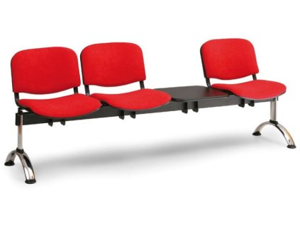 Ławka do poczekalni tapicerowana Viva Biedrax LC9377cv - chromowana podstawa