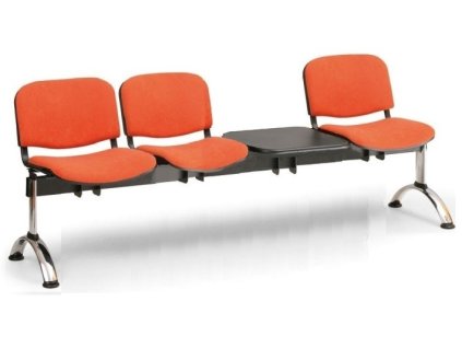 Ławka do poczekalni tapicerowana Viva Biedrax LC9377o - chromowana podstawa