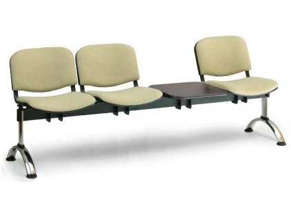 Ławka do poczekalni tapicerowana Viva Biedrax LC9377z - chromowana podstawa