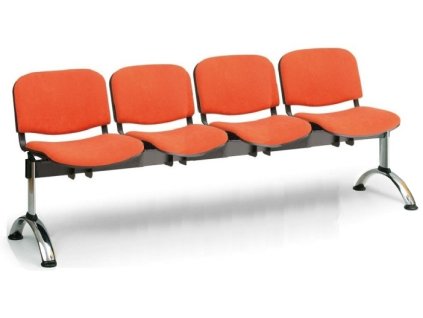 Ławka do poczekalni tapicerowana Viva Biedrax LC9378o - chromowana podstawa