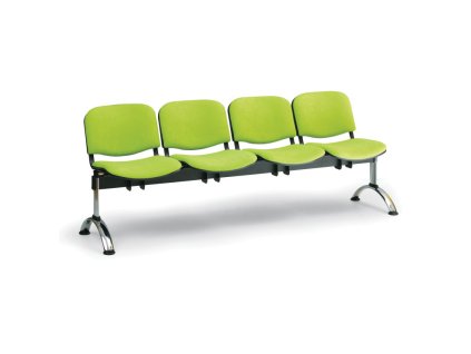 Ławka do poczekalni tapicerowana Viva Biedrax LC9378z - chromowana podstawa