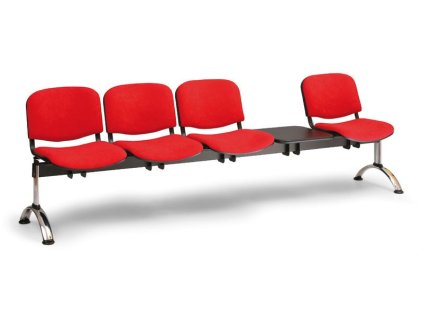 Ławka do poczekalni tapicerowana Viva Biedrax LC9379cv - chromowana podstawa