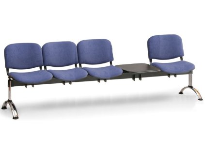 Ławka do poczekalni tapicerowana Viva Biedrax LC9379m - chromowana podstawa