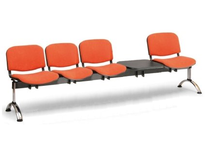 Ławka do poczekalni tapicerowana Viva Biedrax LC9379o - chromowana podstawa
