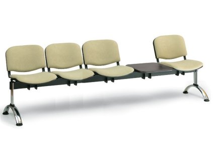 Ławka do poczekalni tapicerowana Viva Biedrax LC9379z - chromowana podstawa