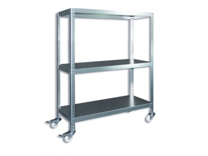 Wózek półkowy Biedrax, skręcany 60 x 150 x 130 cm, 3 półki - ocynk