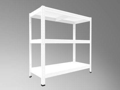 52037 3 regal metalowy do piwnicy biedrax 40 x 80 x 90 cm bialy 3 polki metalowe