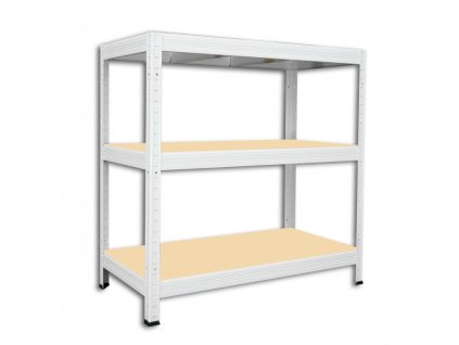 Regał metalowy do garażu Biedrax 60 x 120 x 120 cm, biały - 3 półki MDF