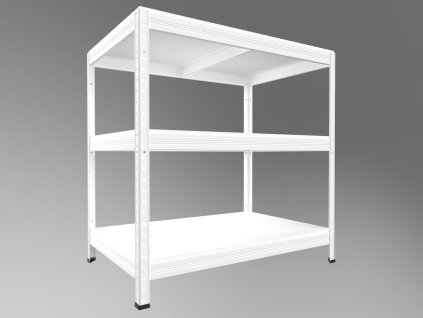 69065 5 regal metalowy do garazu biedrax 35 x 90 x 120 cm bialy 3 polki biale laminowane 12mm