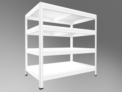 89093 5 regal metalowy do spizarni biedrax 50 x 60 x 120 cm bialy 4 polki biale laminowane 12mm