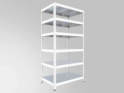 92252 5 regal metalowy do spizarni biedrax 45 x 90 x 270 cm bialy 6 polek ocynk