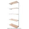 Regał ścienny dodatkowy 35 x 80 x 200 cm, srebrny - 5 półek buk