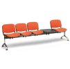 Ławka do poczekalni tapicerowana Viva Biedrax LC9379o - chromowana podstawa