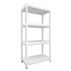 Regał metalowy Biedrax 35 x 90 x 180 cm, biały - 4 półki białe laminowane 12mm, 275 kg