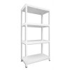 Regał metalowy Biedrax 50 x 90 x 180 cm, biały - 4 półki białe laminowane 12mm