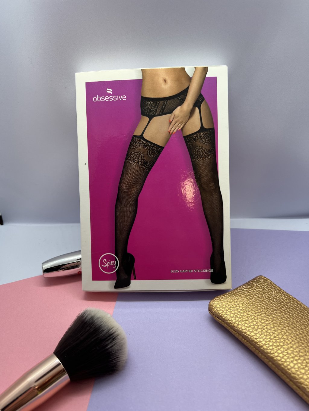 Podväzkový pás s pančuchami Obsessive S225