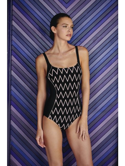 Celé plavky s cik-cakovým vzorom a kosticou Anita Zelda (Veľkosť 80 E)