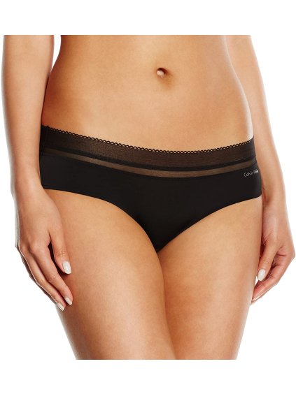 Klasické nohavičky s ozdobným lemom Calvin Klein (Farba Čierna, Veľkosť S)
