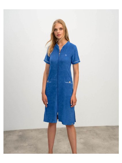 Pohodlné froté šaty na zips Vamp 16531 (Veľkosť XL)