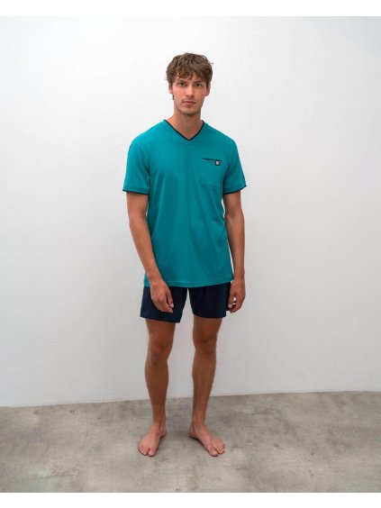 Minimalistické bavlnené pyžamo Vamp 16655 (Veľkosť L)