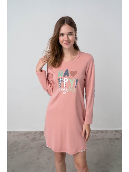 Bavlnená nočná košeľa Vamp (Farba Staroružová, Veľkosť M)