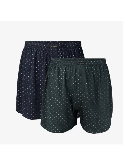 2PACK Bavlnené trenírky s geometrickou potlačou Atlantic (Farba Mix, Veľkosť M)