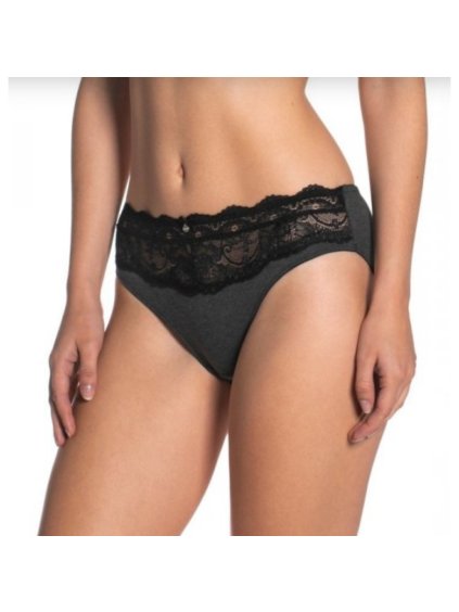 2PACK Bavlnené klasické nohavičky s čipkou Lama (Farba Tmavosivá, Veľkosť M)